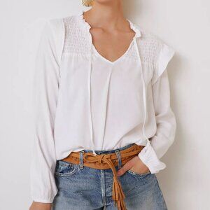 Cloth & Stone | Anthropologie Tencel Smocked Pullover Peasant Blouse | Medium